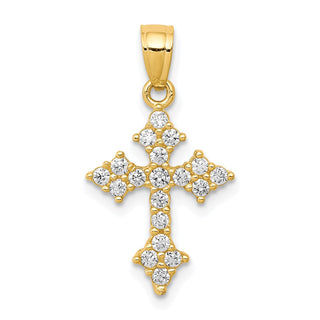 10k Yellow Gold Cubic Zirconia Passion Cross Pendant