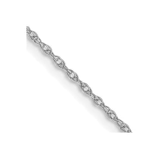 24" 10k White Gold .7mm Carded Cable Rope Chain