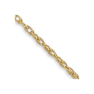 24" 10k Yellow Gold 1.15mm Carded Cable Rope Chain