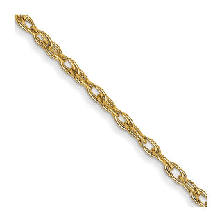 24" 14k Yellow Gold 1.35mm Carded Cable Rope Chain Necklace