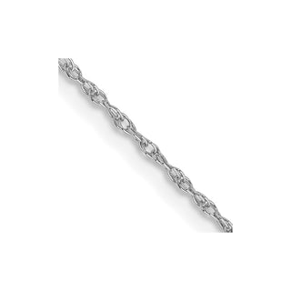 24" 10k White Gold .8mm Lite-Baby Rope Chain