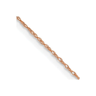 24" 14K Rose Gold 24 inch Carded .5mm Cable Rope with Spring Ring Clasp Chain