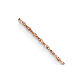 24" 14K Rose Gold 24 inch .5mm Baby Rope with Spring Ring Clasp Chain