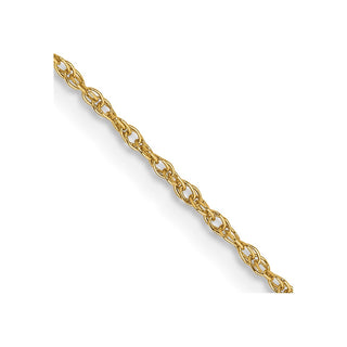 26" 14K Yellow Gold 26 inch .8mm Light Baby Rope with Spring Ring Clasp Chain
