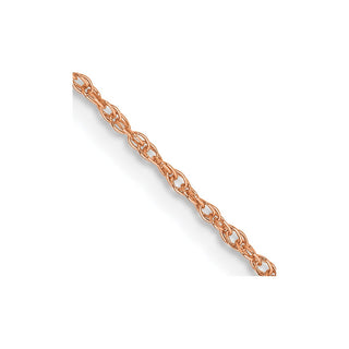 24" 14K Rose Gold 24 inch .8mm Baby Rope with Spring Ring Clasp Chain