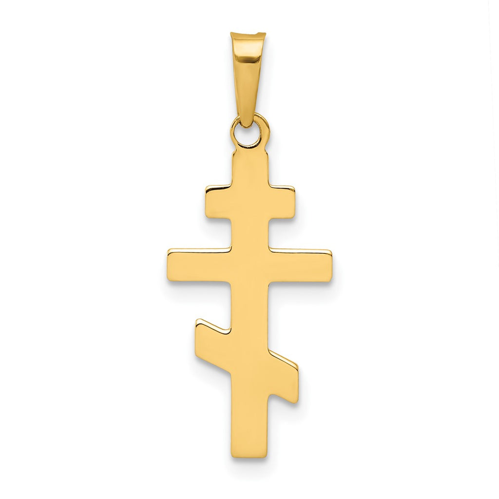 Jewelry America 14k Rose Gold Filigree Eastern Orthodox Cross Pendant - Textured Design, Handcrafted