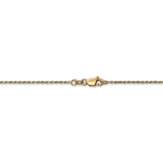 8" 14k Yellow Gold 1.15mm Diamond-cut Machine-made Rope Chain Bracelet
