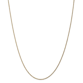 24" 14k Yellow Gold 1.15mm Diamond-cut Machine-made Rope Chain Necklace