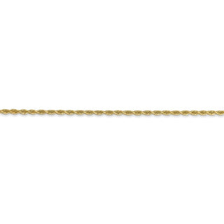 9" 14k Yellow Gold 1.50mm Diamond-cut Rope Chain Anklet