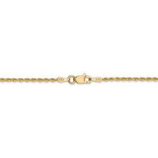 6" 14k Yellow Gold 1.50mm Diamond-cut Rope with Lobster Clasp Chain Bracelet