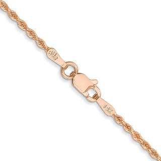 18" 14k Rose Gold 1.50mm Diamond-cut Rope with Lobster Clasp Chain Necklace