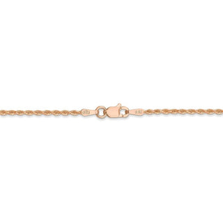 24" 14k Rose Gold 1.50mm Diamond-cut Rope with Lobster Clasp Chain Necklace