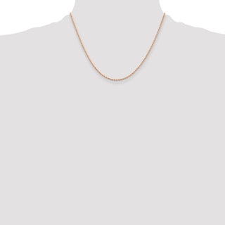 18" 14k Rose Gold 1.50mm Diamond-cut Rope with Lobster Clasp Chain Necklace