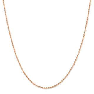 14" 14k Rose Gold 1.50mm Diamond-cut Rope with Lobster Clasp Chain Necklace