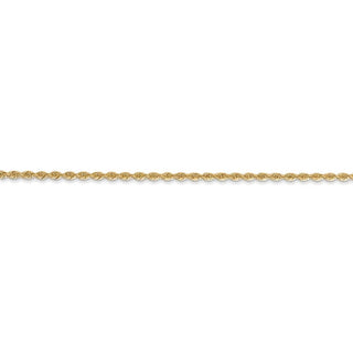 6" 14k Yellow Gold 1.50mm Regular Rope Chain Bracelet