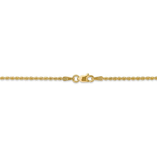 6" 14k Yellow Gold 1.50mm Regular Rope Chain Bracelet