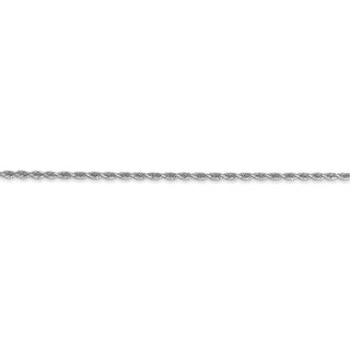 7" 14k White Gold 1.5mm Diamond-cut Rope with Lobster Clasp Chain Bracelet