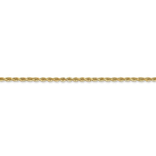 8" 14k Yellow Gold 1.75mm Diamond-cut Rope with Lobster Clasp Chain Bracelet