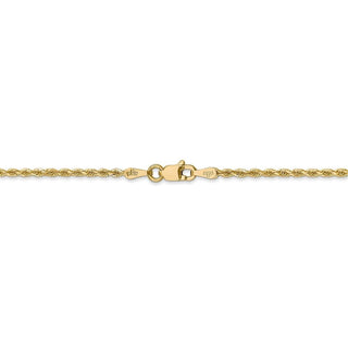 14" 14k Yellow Gold 1.75mm Diamond-cut Rope with Lobster Clasp Chain Necklace