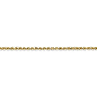 8" 14k Yellow Gold 2mm Regular Rope Chain Bracelet