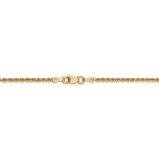 8" 14k Yellow Gold 2mm Regular Rope Chain Bracelet