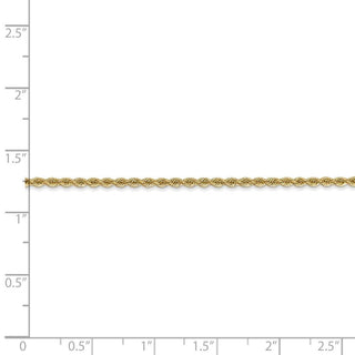 8" 14k Yellow Gold 2mm Regular Rope Chain Bracelet