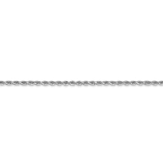 8" 14k White Gold 1.75mm Diamond-cut Rope with Lobster Clasp Chain Bracelet