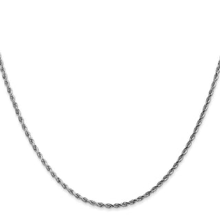 24" 10k White Gold 1.75mm Diamond-cut Rope Chain