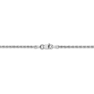 14" 14k White Gold 1.75mm Diamond-cut Rope with Lobster Clasp Chain Necklace