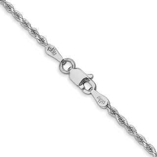 24" 10k White Gold 1.75mm Diamond-cut Rope Chain