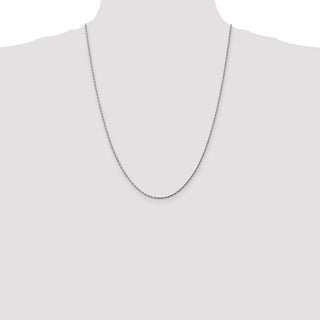 24" 10k White Gold 1.75mm Diamond-cut Rope Chain
