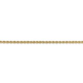 8" 14k Yellow Gold 2.25mm Regular Rope Chain Bracelet