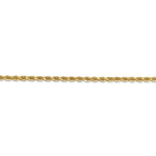 24" 14k Yellow Gold 2.25mm Diamond-cut Rope with Lobster Clasp Chain Necklace