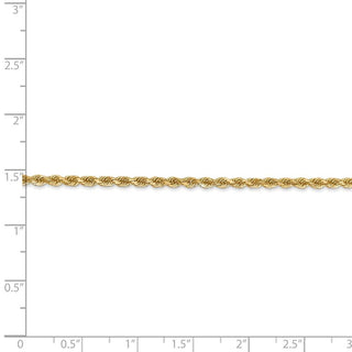 24" 14k Yellow Gold 2.25mm Diamond-cut Rope with Lobster Clasp Chain Necklace