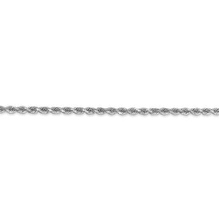 24" 14k White Gold 2.25mm Diamond-cut Rope with Lobster Clasp Chain Necklace