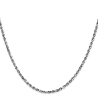 24" 10k White Gold 2.25mm Diamond-cut Rope Chain
