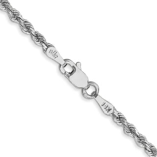 24" 10k White Gold 2.25mm Diamond-cut Rope Chain