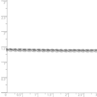 24" 14k White Gold 2.25mm Diamond-cut Rope with Lobster Clasp Chain Necklace