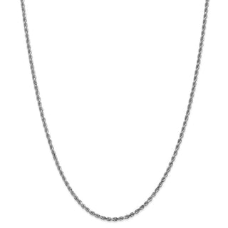 24" 14k White Gold 2.25mm Diamond-cut Rope with Lobster Clasp Chain Necklace
