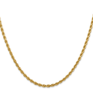 22" 14k Yellow Gold 2.75mm Diamond-cut Rope with Lobster Clasp Chain Necklace