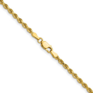 22" 14k Yellow Gold 2.75mm Diamond-cut Rope with Lobster Clasp Chain Necklace