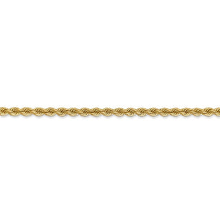 9" 14k Yellow Gold 2.75mm Regular Rope Chain Anklet