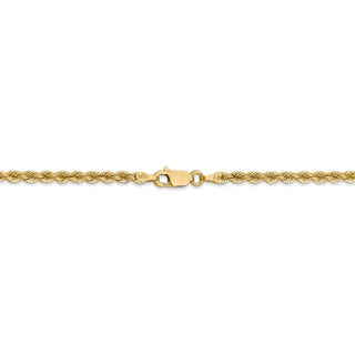9" 14k Yellow Gold 2.75mm Regular Rope Chain Anklet