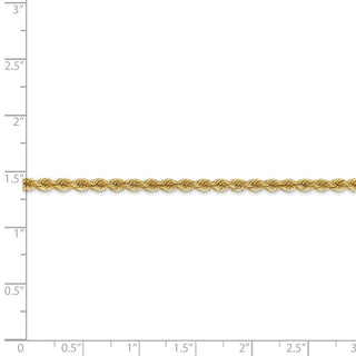 9" 14k Yellow Gold 2.75mm Regular Rope Chain Anklet