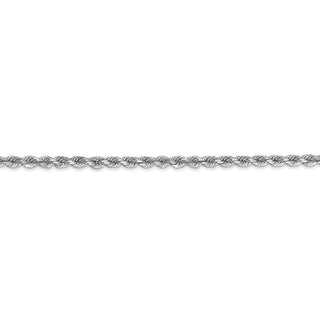 24" 14k White Gold 2.75mm Diamond-cut Rope with Lobster Clasp Chain Necklace