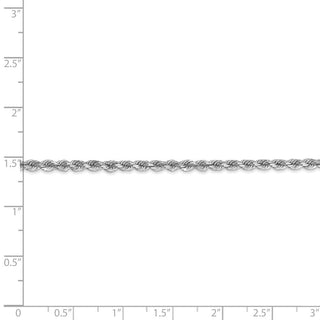 24" 14k White Gold 2.75mm Diamond-cut Rope with Lobster Clasp Chain Necklace