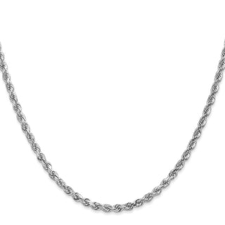 24" 10k White Gold 3mm Diamond-cut Rope Chain