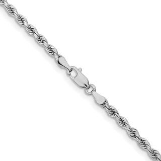 24" 10k White Gold 3.25mm Diamond-cut Rope Chain
