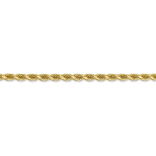 8" 14k Yellow Gold 3.5mm Diamond-cut Rope with Lobster Clasp Chain Bracelet