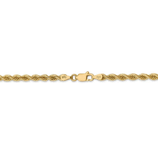 8" 14k Yellow Gold 3.65mm Regular Rope Chain Bracelet